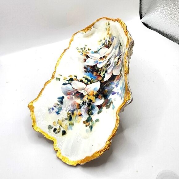 DECOUPAGE HUGE OYSTER SHELL - Picture 1 of 4